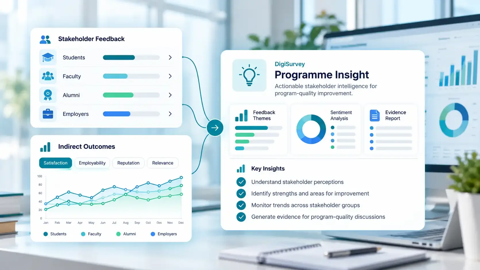 DigiSurvey program insight: stakeholder feedback, indirect outcomes, sentiment analysis and key insights