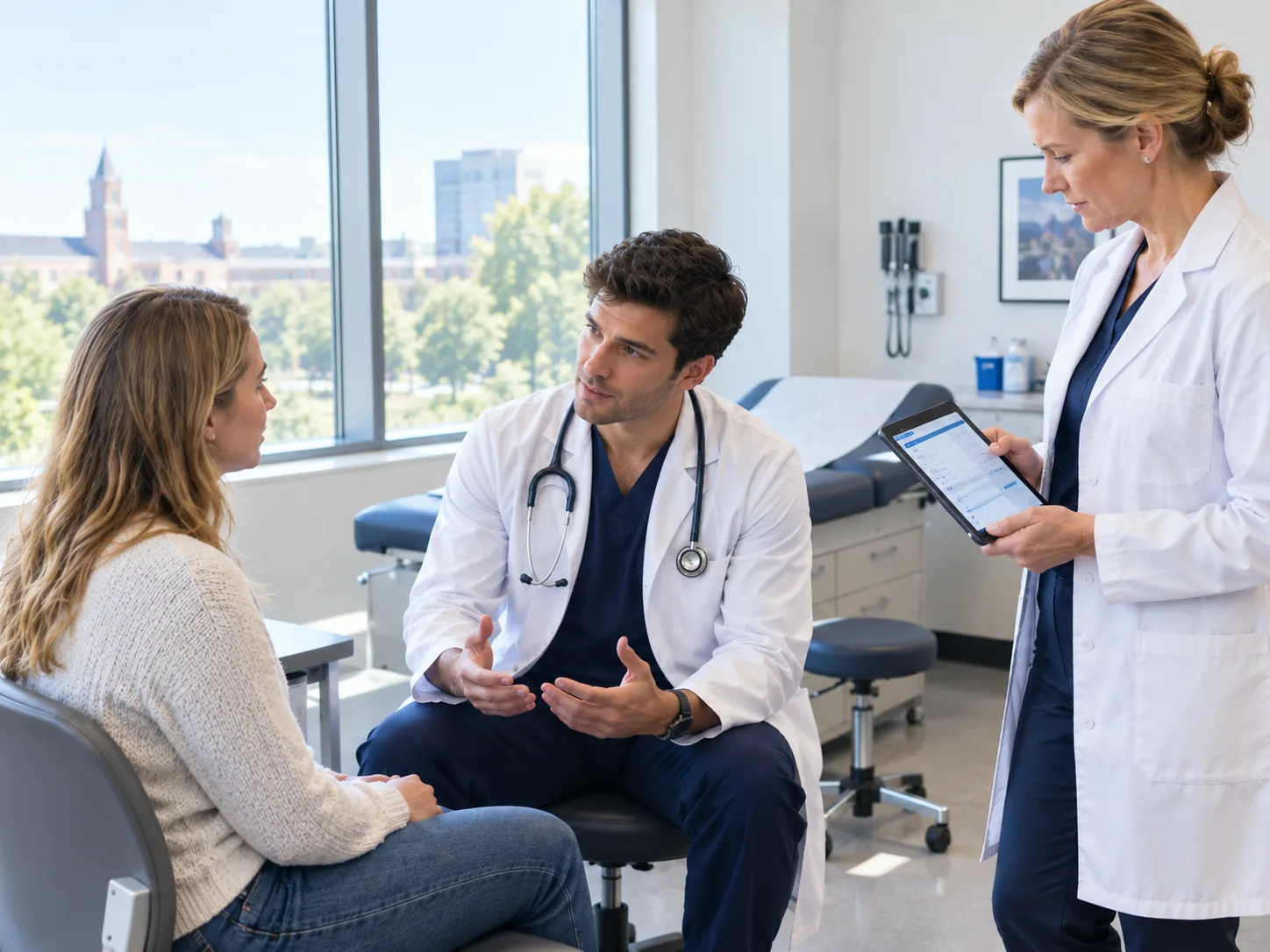 A clinical examiner evaluating a learner at the point of observation