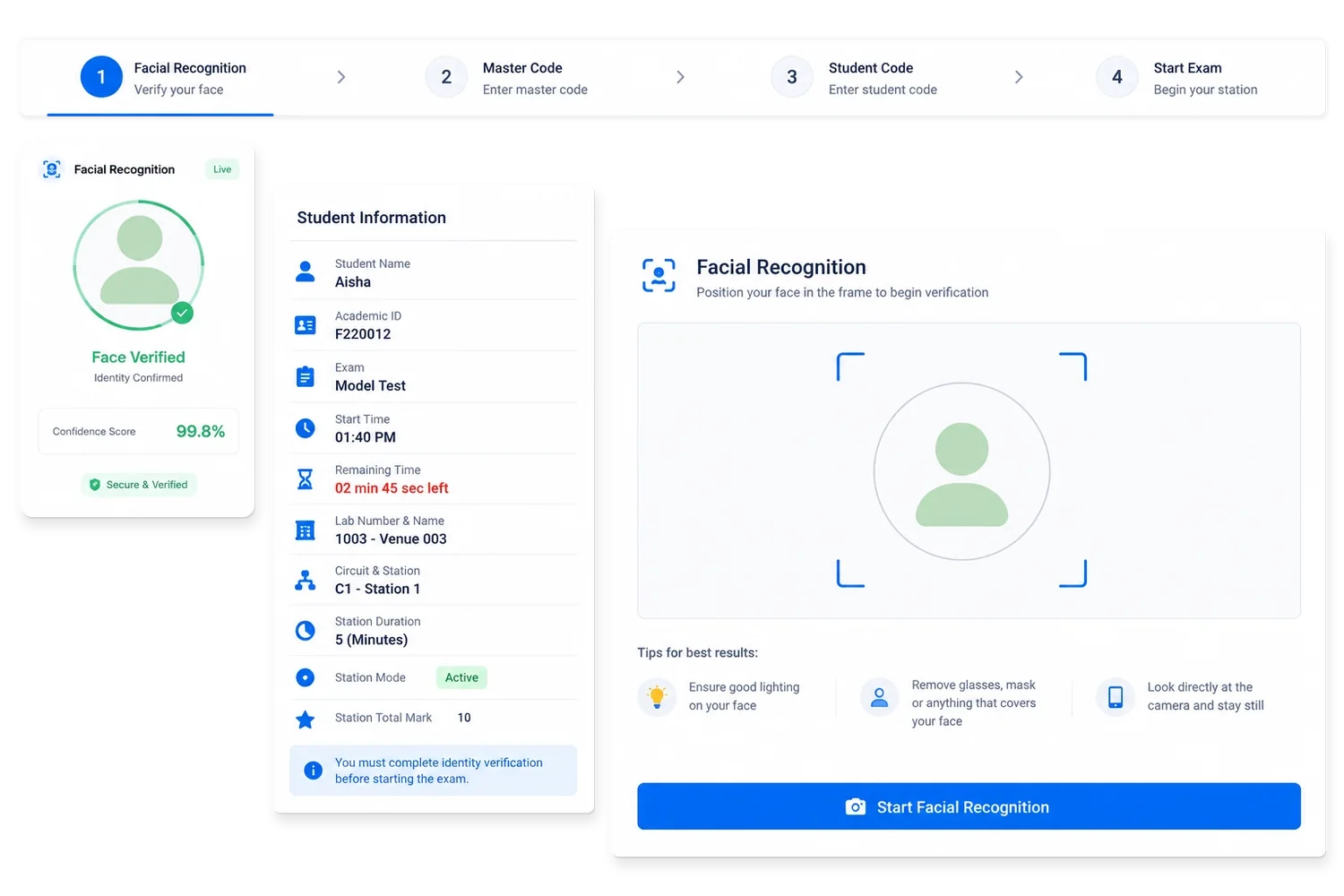 OSSAI: Learner check-in with face recognition and station queue